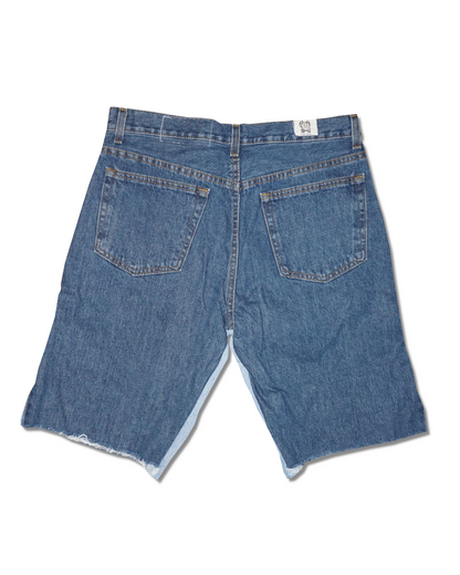 1OF1 PATCHWORK BLUE JEAN SHORTS 001